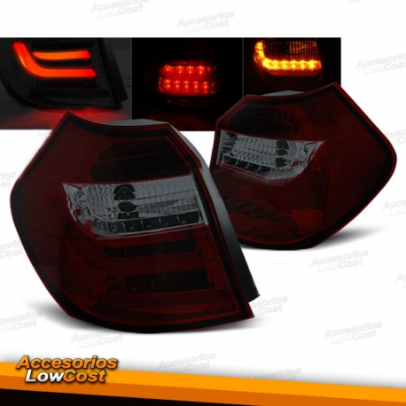 PILOTOS LED PARA BMW E87-E81 (2004-08/2007), LED BAR, ROJO AHUMADO