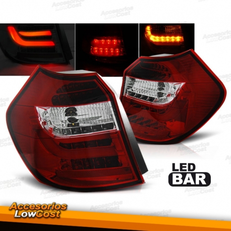 BMW E87-E81 2004/08.2007 PILOTOS "LED-BAR" ROJOS