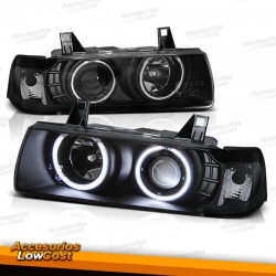 FAROIS ANGEL EYES CCFL BMW SERIE 3 E36 COUPE + CABRIO 92-99 CROMADO