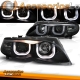 FAROS LUZ DIURNAS LED E46, 01-05- CRISTAL CLARO/NEGRO.