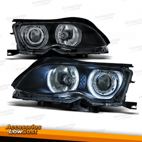 FAROS CON OJOS DE ANGEL CCFL PARA BMW E46 LIMOUSINE/TOURING (09.2001/03.2005), FONDO NEGRO