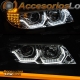 FAROS OJOS DE ANGEL INTERMITENTE LED BMW SERIE 3 E90 E91 05-08 FONDO NEGRO