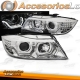 FAROS OJOS DE ANGEL INTERMITENTE LED BMW SERIE 3 E90 E91 05-08 FONDO NEGRO