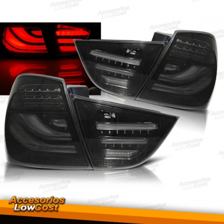 PILOTOS TRASEROS LED BAR PARA BMW E90 (08-12) BERLINA, AHUMADO NEGRO