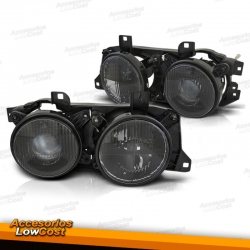 FAROS DELANTEROS PARA BMW E32/E34, H1+H1, FONDO NEGRO