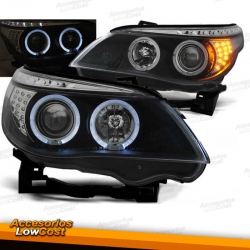 FAROIS ANGEL EYES CCFL / BMW E60 / 03-07 FUNDO PRETO