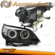 FAROS OJOS DE ANGEL CCFL E INTERMITENTE LED PARA BMW E60 (03-07), H7+H7, FONDO NEGRO