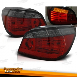 FAROLINS TRASEIROS LED CELIS / BMW E60 / 03-07 VERMELHO ESCURECIDOS