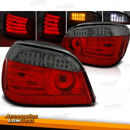 PILOTOS TRASEROS LED PARA BMW SERIE 5 E60 (03-07), ROJO-AHUMADO