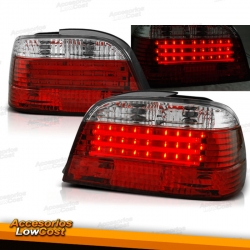 PILOTOS BMW E38, 94-01- MOLDURA LED- CRISTAL CLARO/ROJO-BLANCO