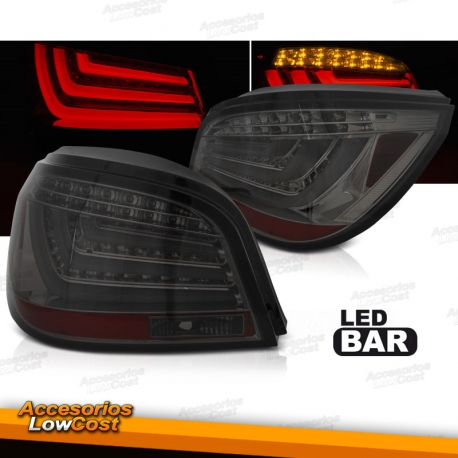 PILOTOS TRASEROS LED BAR PARA BMW SERIE 5 E60 (07-10), FONDO NEGRO