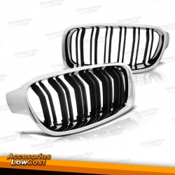 PARRILLA FRONTAL LOOK M3, CROMADO-NEGRO, PARA BMW SERIE 3 F30/31, SEDAN/TOURING (11-18)