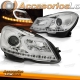 FAROS CON LUZ DIURNA LED PARA MERCEDES CLASE C W204 (11-14), FONDO NEGRO