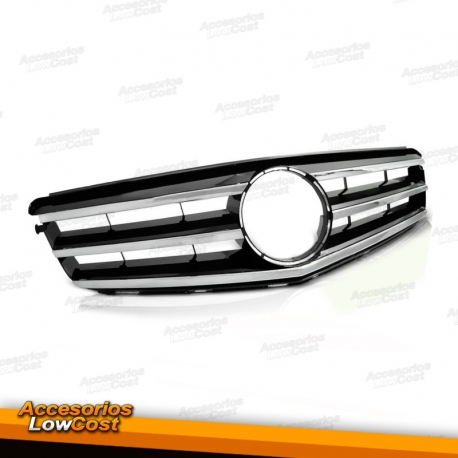 FAROS CON LUZ DIURNA LED PARA MERCEDES CLASE C W204 (11-14), FONDO NEGRO