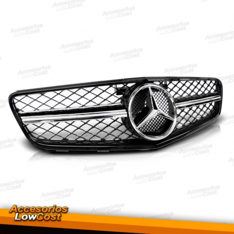 FAROS CON LUZ DIURNA LED PARA MERCEDES CLASE C W204 (11-14), FONDO NEGRO