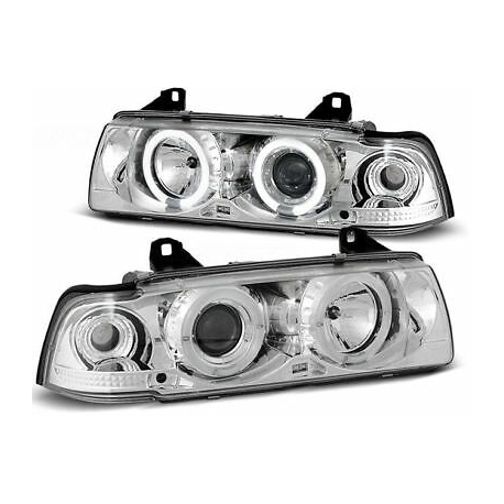 FAROIS ANGEL EYES BMW SERIE 3 E36 COUPE +CABRIO 92-99 CROMADO