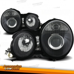 FAROS MERCEDES W210, 99-02- CRISTAL CLARO/NEGRO-LOOK W211