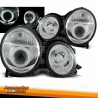 FARÓIS COM PROJETOR MERCEDES CLASSE E W210 (95-99). FUNDO CROMADO.