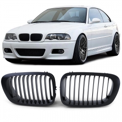 REJILLAS DELANTERAS NEGRO PARA BMW SERIE3 E46 COUPE (4/99-3/03) Y CABRIO (4/00-3/03).