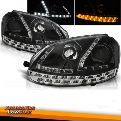 FAROLINS TRASEIROS LED / VW GOLF 5 MK V / 03+ CROMADO VERMELHO