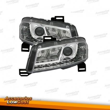 FAROIS LED LUZ DIURNA FIAT STILO. FUNDO CROMADO