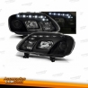 FARÓIS COM LUZ DIURNA LED / VW TOURAN / 03-06  FUNDO PRETO