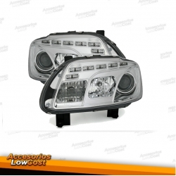 FAROIS LUZ DIURNA LED E PROJETOR VW TOURAN,03-10. CROMADO