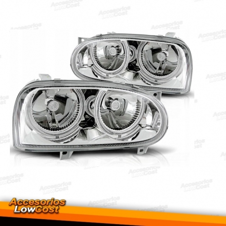 FAROIS ANGEL EYES / GOLF 3 MKIII / 91-97 FUNDO CROMADO