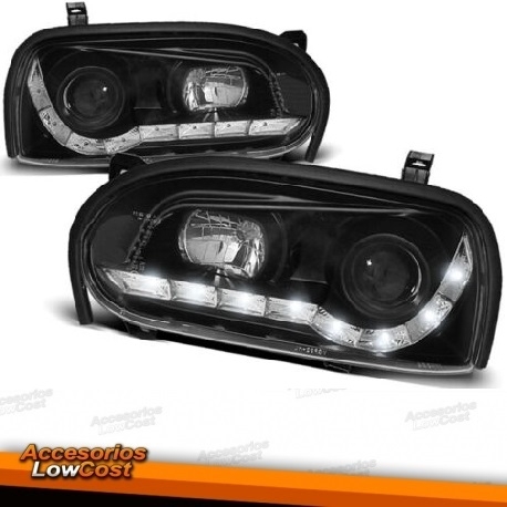 FAROIS ANGEL EYES PROJETOR / VW GOLF 3 MKIII / 91- 97 FUNDO CROMADO