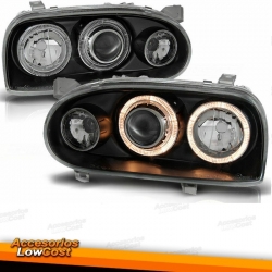 FAROIS ANGEL EYES / VW GOLF 3 MKIII / 91-97 FUNDO PRETO