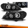 FAROS OJOS DE ANGEL CON LED  RENAULT MEGANE 1, 99-02.CRISTAL CLARO- NEGRO