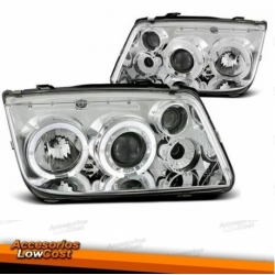 FAROIS ANGEL EYES / VW BORA / 98-05 FUNDO CROMADO