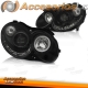 FARÓIS COM LUZ DIURNA LED TFL / MERCEDES CLK W209 / 02-09 FUNDO PRETO