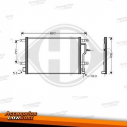 Radiador condensador, aire acondicionado para AUDI A4 