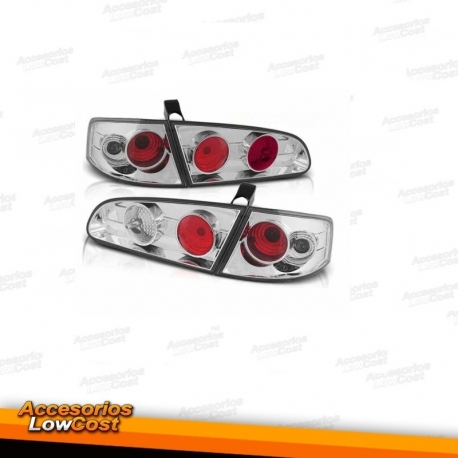 PILOTOS TRASEROS SEAT IBIZA, 02-08. LIMOUSINE, CRISTAL CLARO, CROMADO.