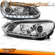 FAROIS COM LUZ DIURNA LED / VW GOLF 6 VI / 08+ FUNDO CROMADO