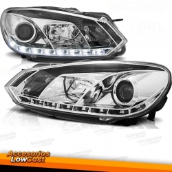 FAROS LUZ DIURNA LED GOLF 6, 08+++ CRISTAL CLARO/CROMADO.