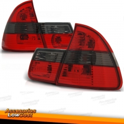 FAROLINS TRASEIROS / BMW E46 TOURING / 98-05 VERMELHO CINZA