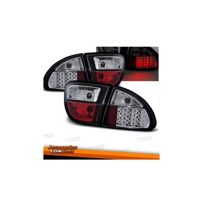 PILOTOS TRASEROS LED SEAT LEON 1M. COLOR NEGRO-CROMO.