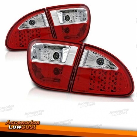 FAROLINS TRASEIROS LED / SEAT LEON / 99-05 VERMELHO BRANCO
