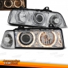 FARÓIS ANGEL EYES BMW E36 / 90-99 FUNDO CROMADO
