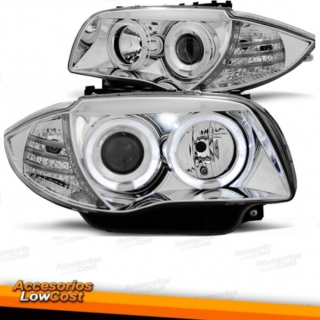 FAROIS ANGEL EYES BMW SERIE 1 E81 04-06 CROMADOS