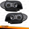 FARÓIS ANGEL EYES BMW SERIE 1 E87  04-11 PRETO