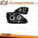FARÓIS ANGEL EYES FORD FIESTA MK6 / FUNDO CROMADO