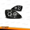 FARÓIS ANGEL EYES FORD FIESTA MK6 / FUNDO CROMADO