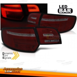 PILOTOS LED TRASEROS ROJO AHUMADO PARA AUDI A3 8P SPORTBACK 08-12 CON INTERMITENTE DINAMICO