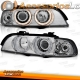 FAROS CON OJOS DE ANGEL XENON PARA BMW SERIE 5 E39 (9/95 - 8/00). FONDO COLOR CROMO.