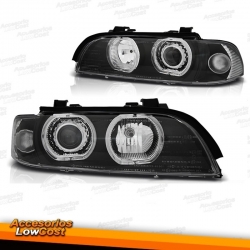 FAROIS ANGEL EYES XENON / BMW SERIE 5 E39 / 95-00 FUNDO PRETO