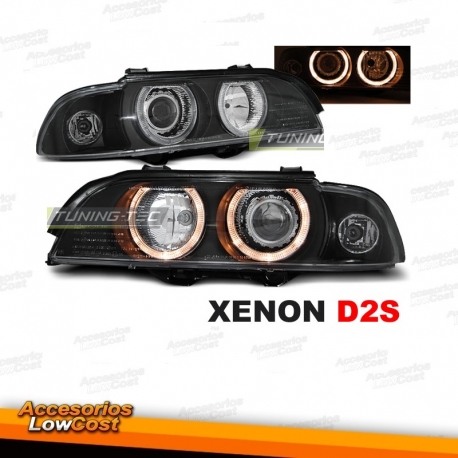 FAROS ANGEL EYES XENON D2S BMW E39, 00-03 NEGRO LUZ CLARA PARA MOTORES CON LWR