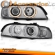 FAROS E39, 95-00 DEPO CRISTAL CLARO/CROMADO- CON ANILLOS DE POSICION H7+H7